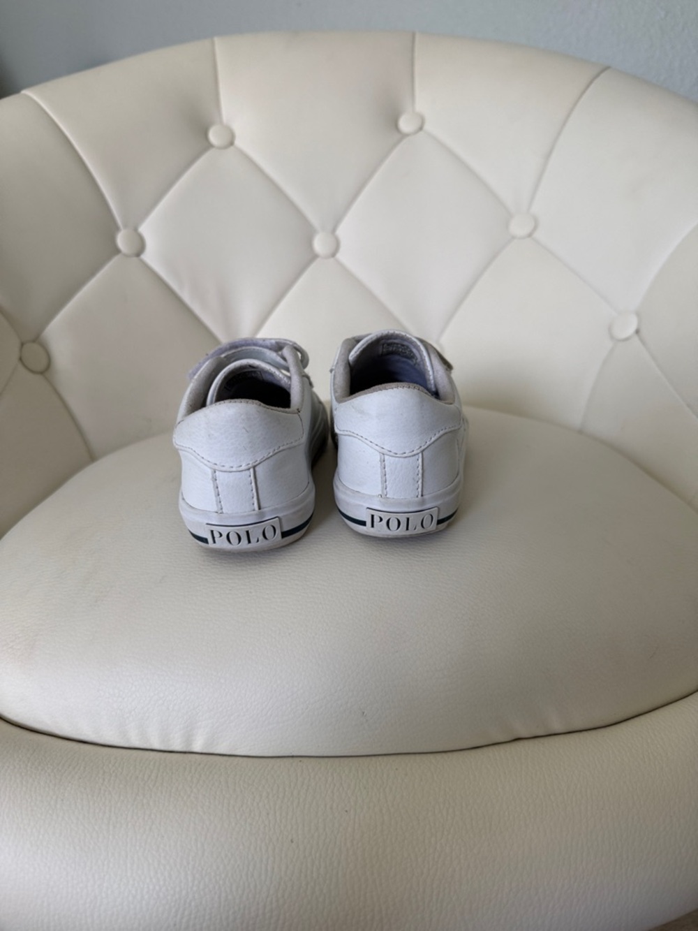 Polo Ralph Lauren Hook & Loop Toddler Boys Easten II EZ White Blue Sneaker 10T - Picture 8 of 11